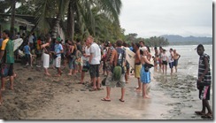 Surf competition people on beach