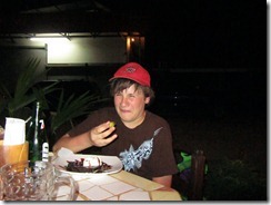 Sean eating starfruit