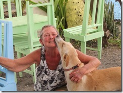 Snickers kissing Iris