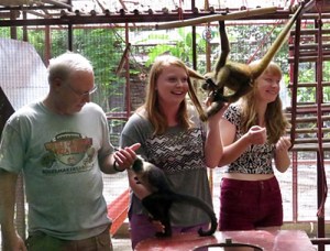 Playing with the monkeys