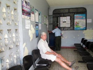 Tom waiting at Immigration